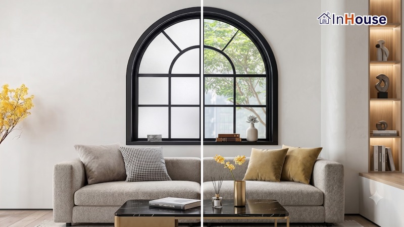 กระจกครึ่งวงกลม · Semi-Circle Glass