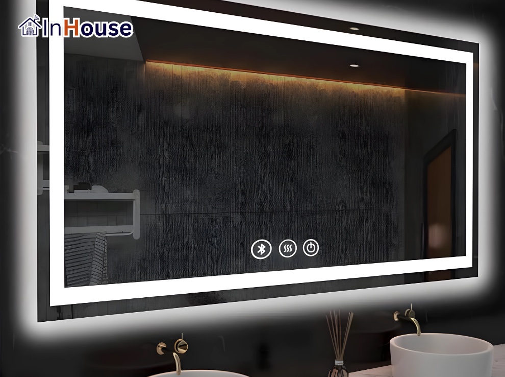 InHouse LED Mirror Series กระจก LED ห้องน้ำ พร้อม Defogger ไล่ฝ้า Bluetooth ลำโพง