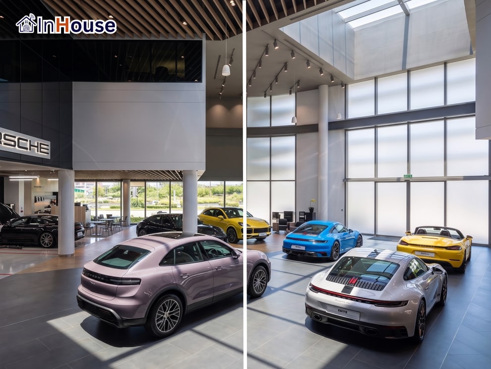 Auto Showroom โชว์รูมรถยนต์ ฟิล์มไฟฟ้า Smart Film กระจกฝ้าไฟฟ้า Smart Glass · InHouse