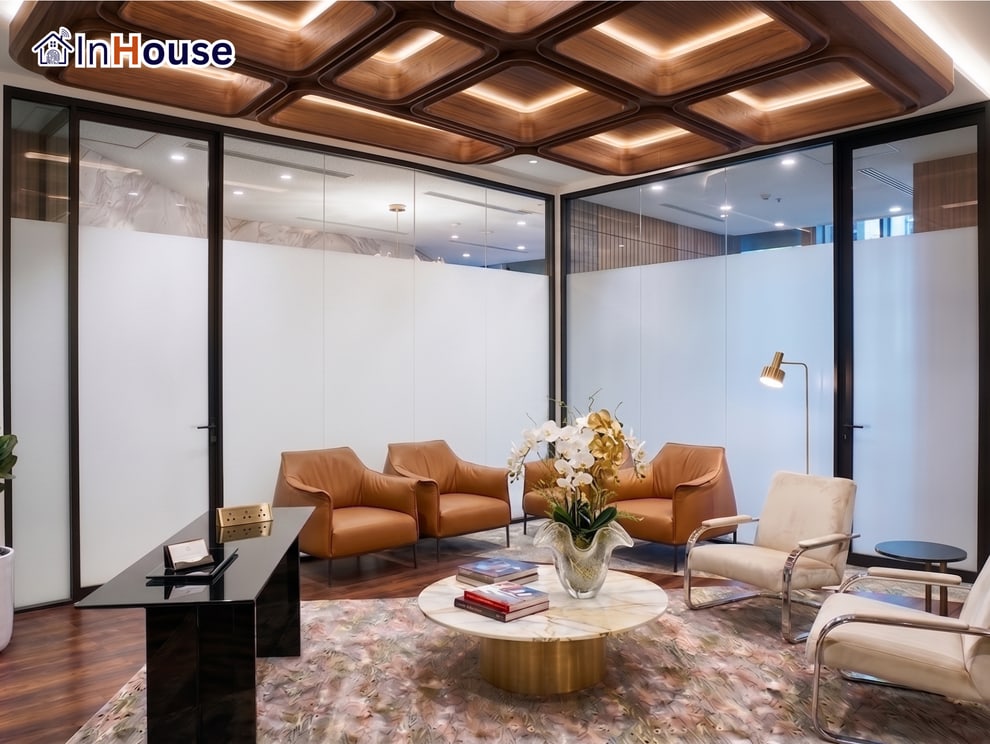 VIP Reception ห้องรับรอง องค์กร ฟิล์มไฟฟ้า Smart Film กระจกฝ้าไฟฟ้า Smart Glass · InHouse