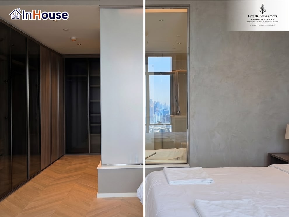 Sexy Bathroom โรงแรม · ฟิล์มไฟฟ้า Smart Film · กระจกฝ้าไฟฟ้า Smart Glass · Four Seasons Private Residences · InHouse