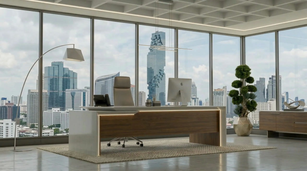 InHouse Smart Glass สถานะเปิด — กระจกใสมองผ่านได้ Tempered Laminated PDLC