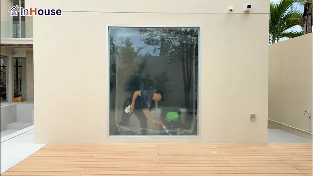 Preserving dimension and openness — smart film — brings in natural light and keeps the bathroom airy, not gloomy like blinds — Khun Cap (Ramkhamhaeng) – Smart Bathroom