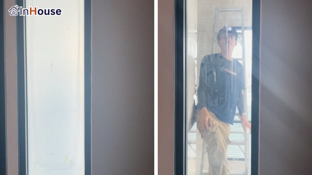 Comparing clear and opaque clearly smart film Switching in 0.1 seconds — Khun Jomjaem — Luxury condo bathroom, privacy at the press of one remote