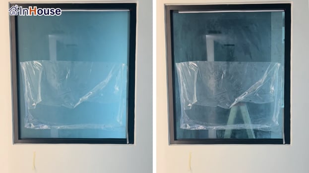 Handover in opaque mode on every pane smart film A modern Smart Bathroom — Khun Jomjaem — Luxury condo bathroom, privacy at the press of one remote