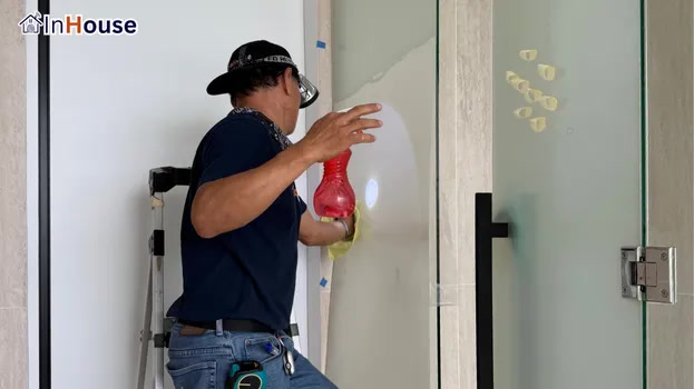Installed by an expert crew smart film The InHouse crew has professional-grade expertise — Khun Pink — The Waterford Park Condo Bathroom