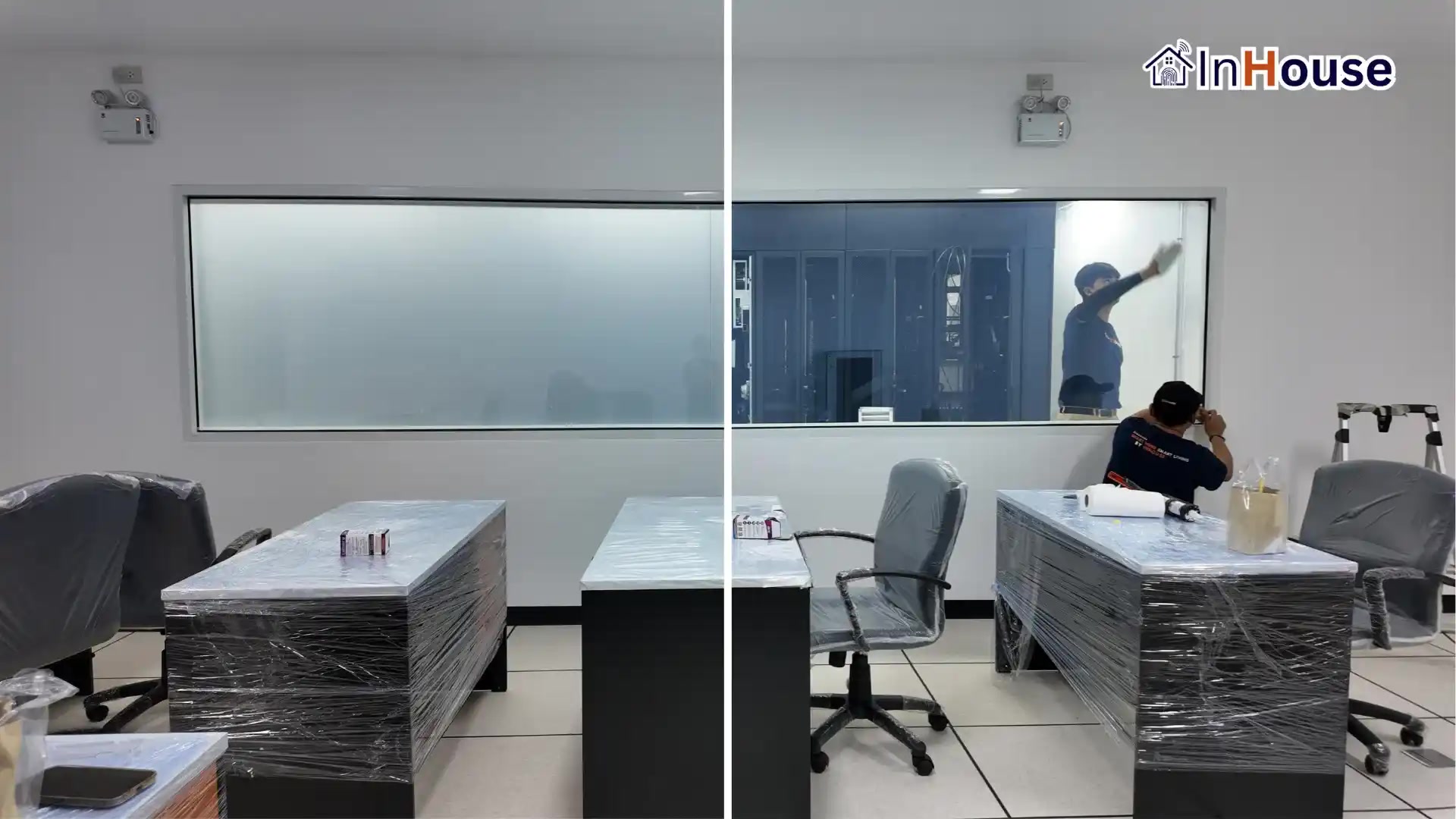 ผลงานติดตั้งฟิล์มไฟฟ้า สตม. – ห้อง Data Center โดย InHouse Technology